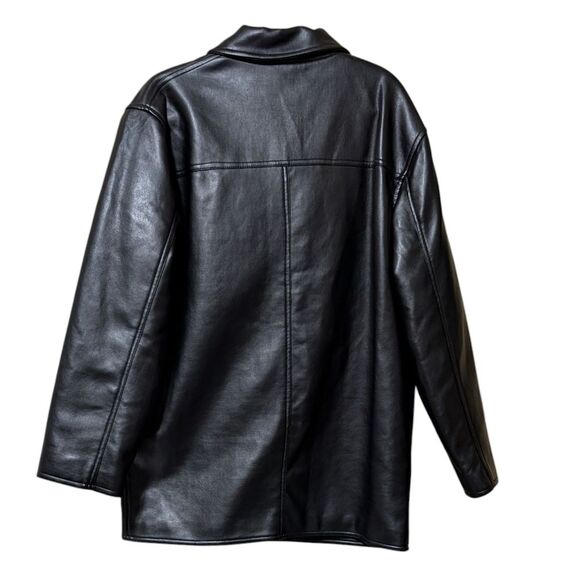 NWT Reportage R.G.A. Made In Italy Black Vintage Faux Leather Jacket Men's Large - Picture 2 of 10